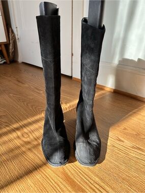 Bally Black Suede Knee-High Boots